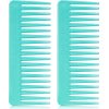 Peekingoose - Large Hair Detangling Comb, Wide Tooth for Curly, Wet Dry Hair, No Handle Comb Styling Shampoo Comb (White, Cyan)