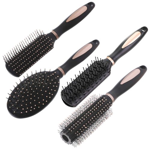 Peekingoose - Pack of 4 Hair Brush Set Anti Static Massage Oval Comb Round Hair Brush Vent Hair Brush Detangling Brush Paddle Brush for Women Men Kid All Wet or Dry Hair's Detangle, Massage, Add Shine, QXDAI-10