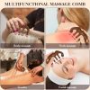 Peekingoose - Wooden Scalp Massage Beauty Comb, No Static Handheld Wide Tooth Hair Comb Gua Sha Meridians Massager Body Massage Tool for Women Men hair care, Acupoint Massage, neck, facial (Style-A)