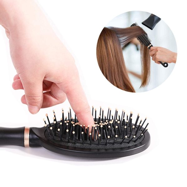 Peekingoose - Pack of 4 Hair Brush Set Anti Static Massage Oval Comb Round Hair Brush Vent Hair Brush Detangling Brush Paddle Brush for Women Men Kid All Wet or Dry Hair's Detangle, Massage, Add Shine, QXDAI-10