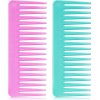 Peekingoose - Large Hair Detangling Comb, Wide Tooth for Curly, Wet Dry Hair, No Handle Comb Styling Shampoo Comb (White, Cyan)