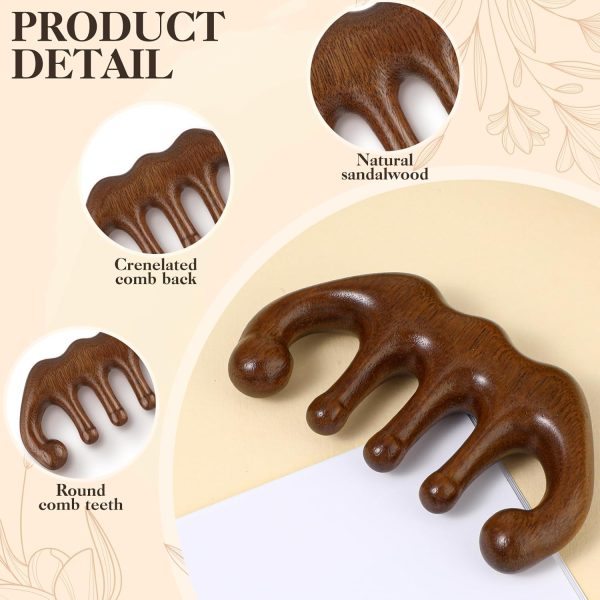 Peekingoose - Wooden Scalp Massage Beauty Comb, No Static Handheld Wide Tooth Hair Comb Gua Sha Meridians Massager Body Massage Tool for Women Men hair care, Acupoint Massage, neck, facial (Style-A)