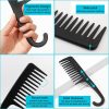Peekingoose - 2PCS Premium Wide Tooth Comb, Shower Combs for Wet Curly Hair, Large Detangling Comb with Hook for Curls, Wigs, Detangler Hair Brush with Handgrip for Knotting Wavy, Thick, Dry Hair Stylist