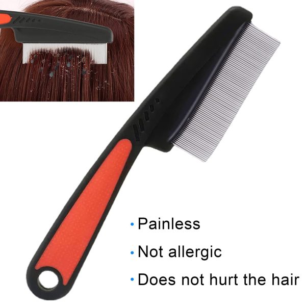 Peekingoose - Stainless Steel Fine Tooth Comb Dandruff Comb, Professional Fine Tooth Hair Comb for Kids and Adults