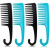 Peekingoose - 2PCS Premium Wide Tooth Comb, Shower Combs for Wet Curly Hair, Large Detangling Comb with Hook for Curls, Wigs, Detangler Hair Brush with Handgrip for Knotting Wavy, Thick, Dry Hair Stylist