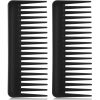 Peekingoose - Large Hair Detangling Comb, Wide Tooth for Curly, Wet Dry Hair, No Handle Comb Styling Shampoo Comb (White, Cyan)
