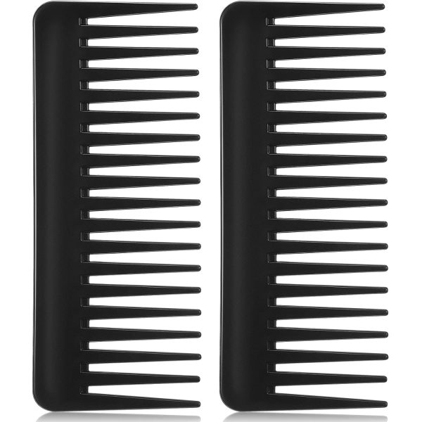 Peekingoose - Large Hair Detangling Comb, Wide Tooth for Curly, Wet Dry Hair, No Handle Comb Styling Shampoo Comb (White, Cyan)