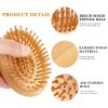 Peekingoose - Bamboo Massage Comb,Wooden Scalp Massager Wooden Hair Brush Round Portable Bamboo Comb Anti-Static Air Cushion Hairbrush Mini Hairbrush without Handle