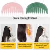 Peekingoose - Jade Comb for Head Massage Anti-Static Hair Crystl Comb, Real Natural Rose Quartz Crystal Gua Sha Comb Scraping Massage Tool for Body Relaxing