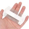 Peekingoose - Metal Hair Comb, 2 Pack Stainless Steel Beard Comb for Men, Mini Portable Travel Combs Anti-Static Dual Action Fine & Wide Teeth Mustache Comb for Men Mini Hair Comb for Wallet Purse Pocket Car