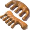 Peekingoose - Loc Comb 2 Pack Massage Comb Wooden Scalp Massager Wood Head Massager Green Sandalwood Wooden Comb for Women Men
