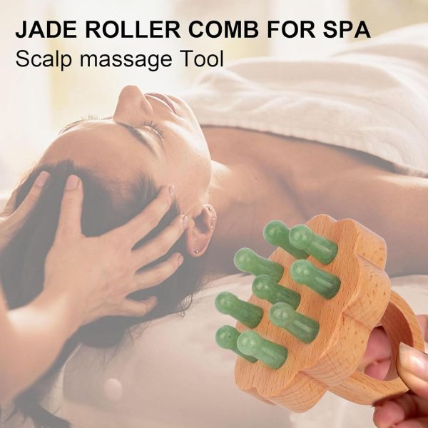 Peekingoose - Scalp Massager,Head Scalp Comb,Jade-Wooden Comb for Head Stress Relax Massage Tool for Hair Growth Relieve Headaches