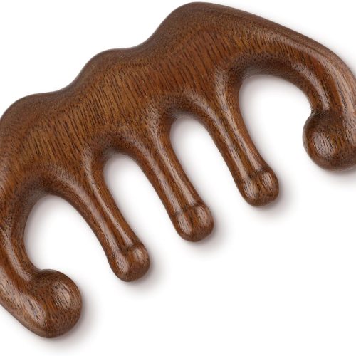 Peekingoose - Wooden Scalp Massage Beauty Comb, No Static Handheld Wide Tooth Hair Comb Gua Sha Meridians Massager Body Massage Tool for Women Men hair care, Acupoint Massage, neck, facial (Style-A)