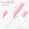 Peekingoose - Slick Back Hair Brush, 3 Pcs Comb Set Edge Brush Bristle Hair Brush Rat Tail Comb, Curly Hair Brush, Styling Tools & Appliances, Hair Styling Tools, Parting Comb,Teasing Comb for Women Baby Pink