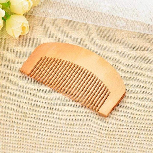 Peekingoose - Peach Wood Wooden Comb Anti-Static Comb Close Tooth Comb 2 PCS