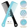 Peekingoose - 4PCS Wide Tooth Comb, Large Hair Detangling Comb Styling Comb, Professional Women Hair Care Handgrip Comb for Curly, Wet, Long Hair (Blue, Pink, White, Black)