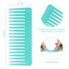 Peekingoose - Large Hair Detangling Comb, Wide Tooth for Curly, Wet Dry Hair, No Handle Comb Styling Shampoo Comb (White, Cyan)
