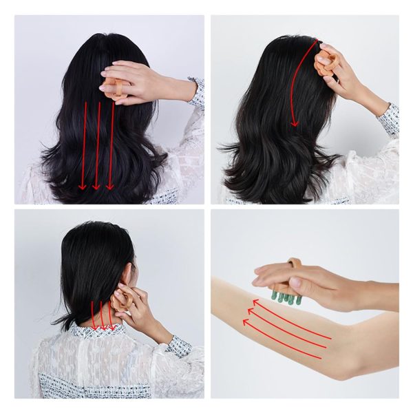 Peekingoose - Scalp Massager,Head Scalp Comb,Jade-Wooden Comb for Head Stress Relax Massage Tool for Hair Growth Relieve Headaches