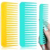 Peekingoose - Large Hair Detangling Comb, Wide Tooth for Curly, Wet Dry Hair, No Handle Comb Styling Shampoo Comb (White, Cyan)