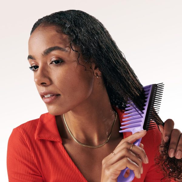 Peekingoose - Tangle Teezer The Wide Tooth Comb for Curly Hair, Double-Sided Detangling Comb for All Hair Types, Wet and Dry Detangling, Lilac