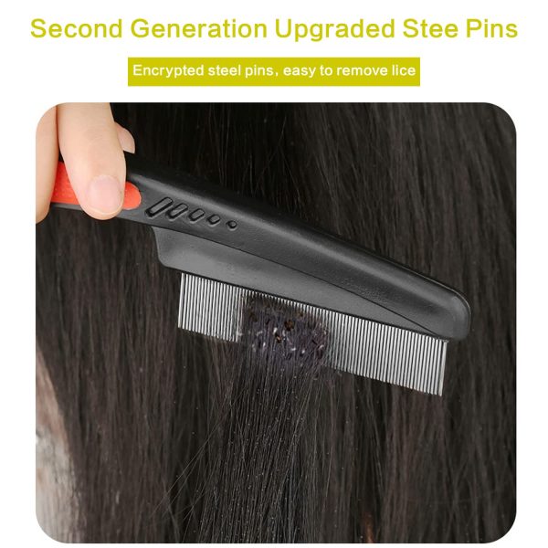 Peekingoose - Stainless Steel Fine Tooth Comb Dandruff Comb, Professional Fine Tooth Hair Comb for Kids and Adults