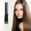 Peekingoose - 3 Pack Black Carbon Lift Teasing Combs with Metal Prong, Salon Teasing Back Combs, Black Carbon Comb with Stainless Steel Lift (Style A)