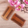 Peekingoose - 4 Pcs Natural Peach Wood Combs, Vintage Double-Sided Comb Classic Style Wooden Wide Tooth and Narrow Tooth Comb for Head Care