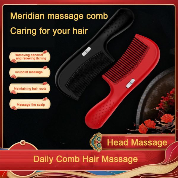 Peekingoose - Dandruff Comb, Energy Massage Comb, Hair Dressing Comb,Healthier Scalp and Better Hair Quality, Removal of Dandruff and Dirt Black