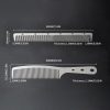Peekingoose - 2 Pcs Metal Comb, Fine Tooth Comb, Stainless Steel Comb Set, Professional Barber Comb Hair Cutting for Hair Stylist, Easy Take, Anti Static, Heat Resistant, Travel comb, Wood Grain Design