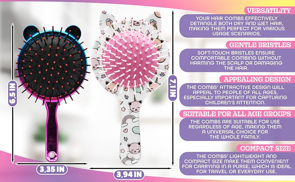 soft brush' detangler cat men women's anti breakage plastic massage frizz styling static free