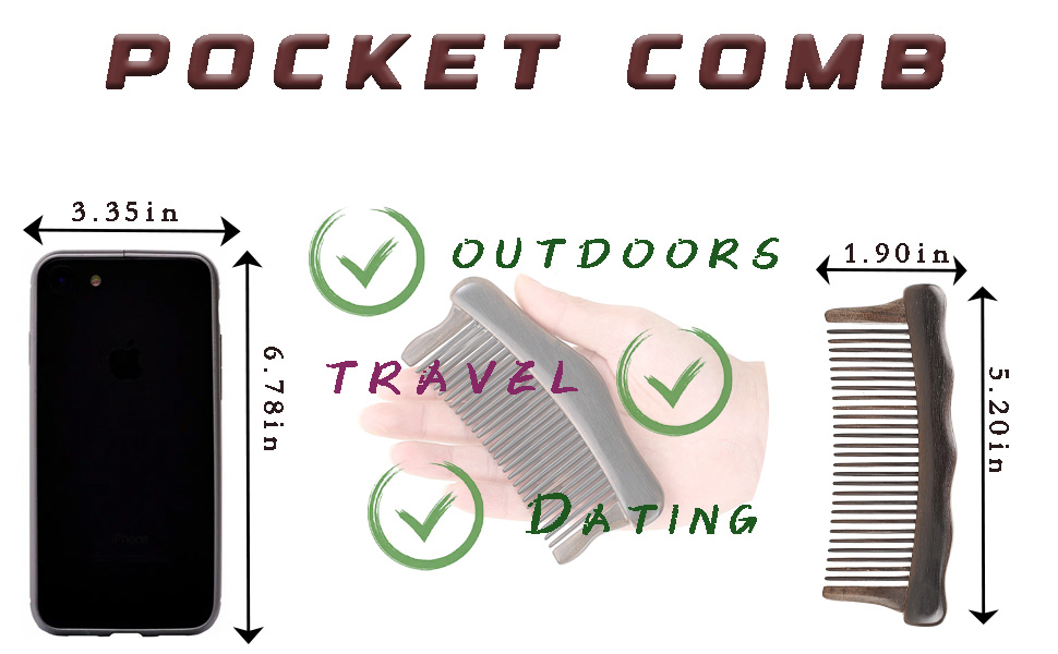 wood hair comb,pocket hair comb . 